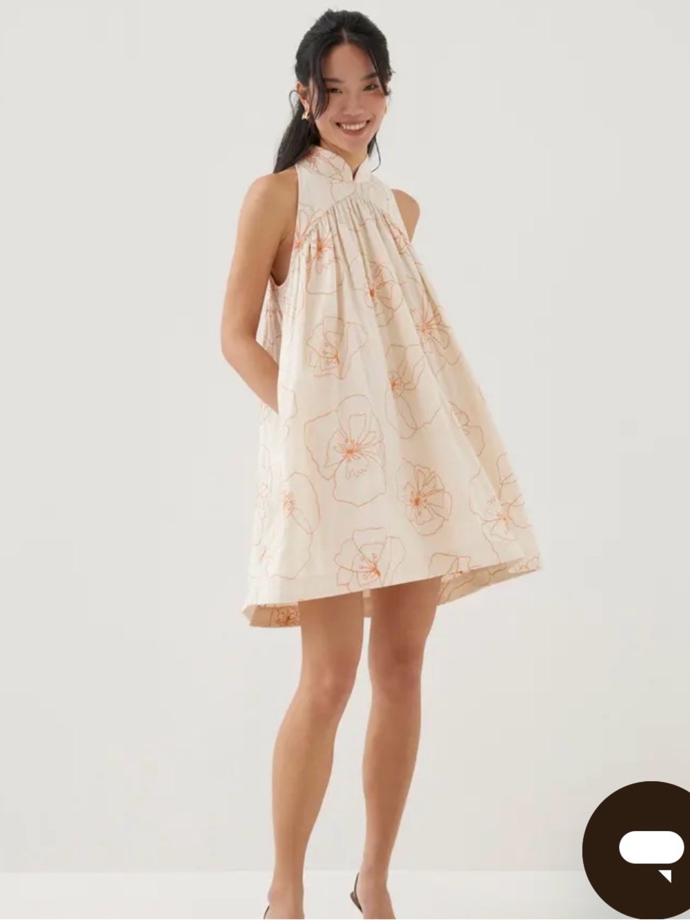 Love Bonito embroidered mandarin collar dress